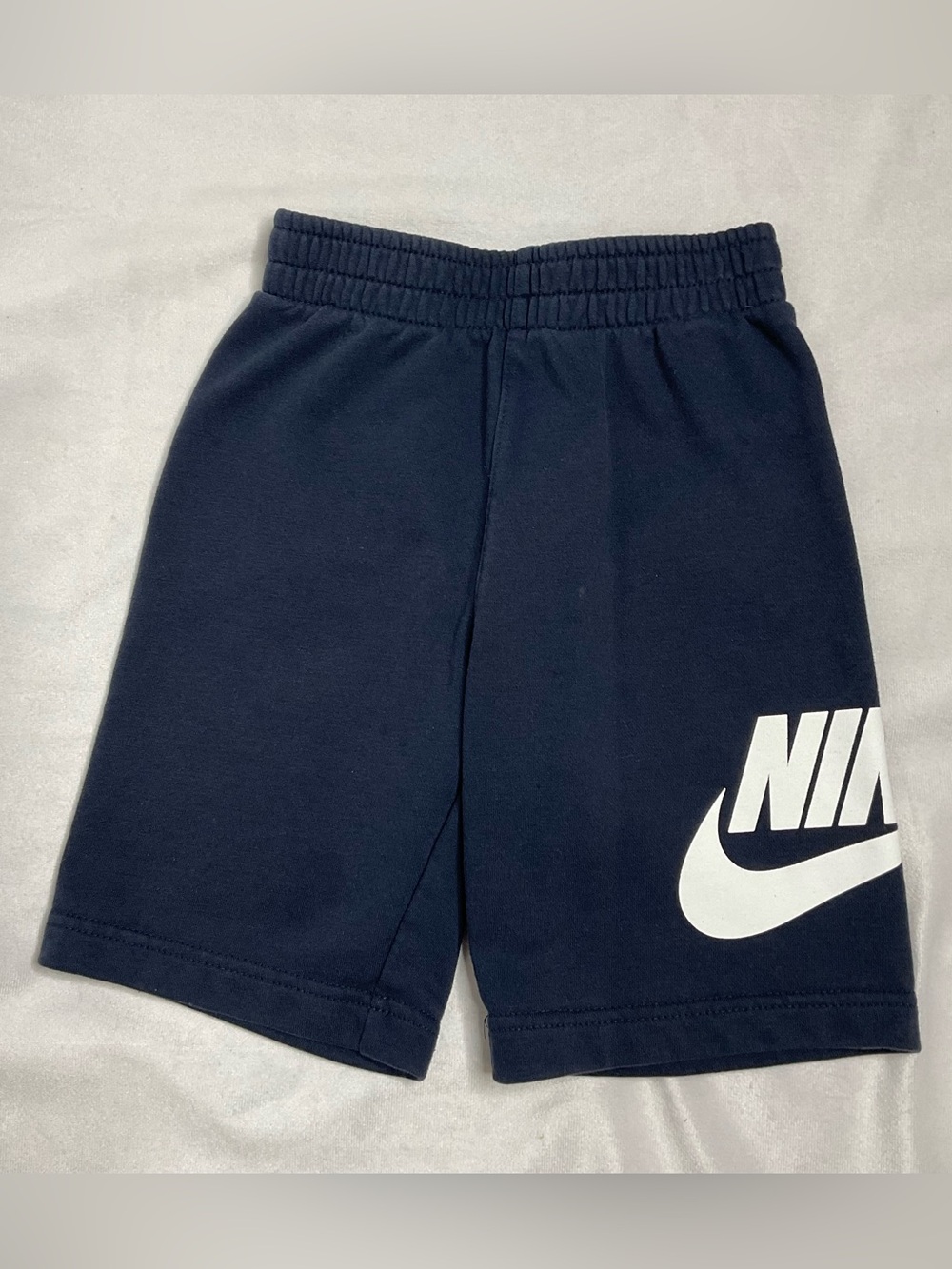 Nike Blue White French Terry Shorts Size 6/7 Elastic Waist